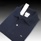 S-5XL Высокое качество 100% хлопок Новые летние мужские футболки-поло рубашки на каждый день, стильное джинсовое платье с коротким рукавом в стиле кэжуал-логотип футболки-поло Homme бренд с лацканами Мужской топы