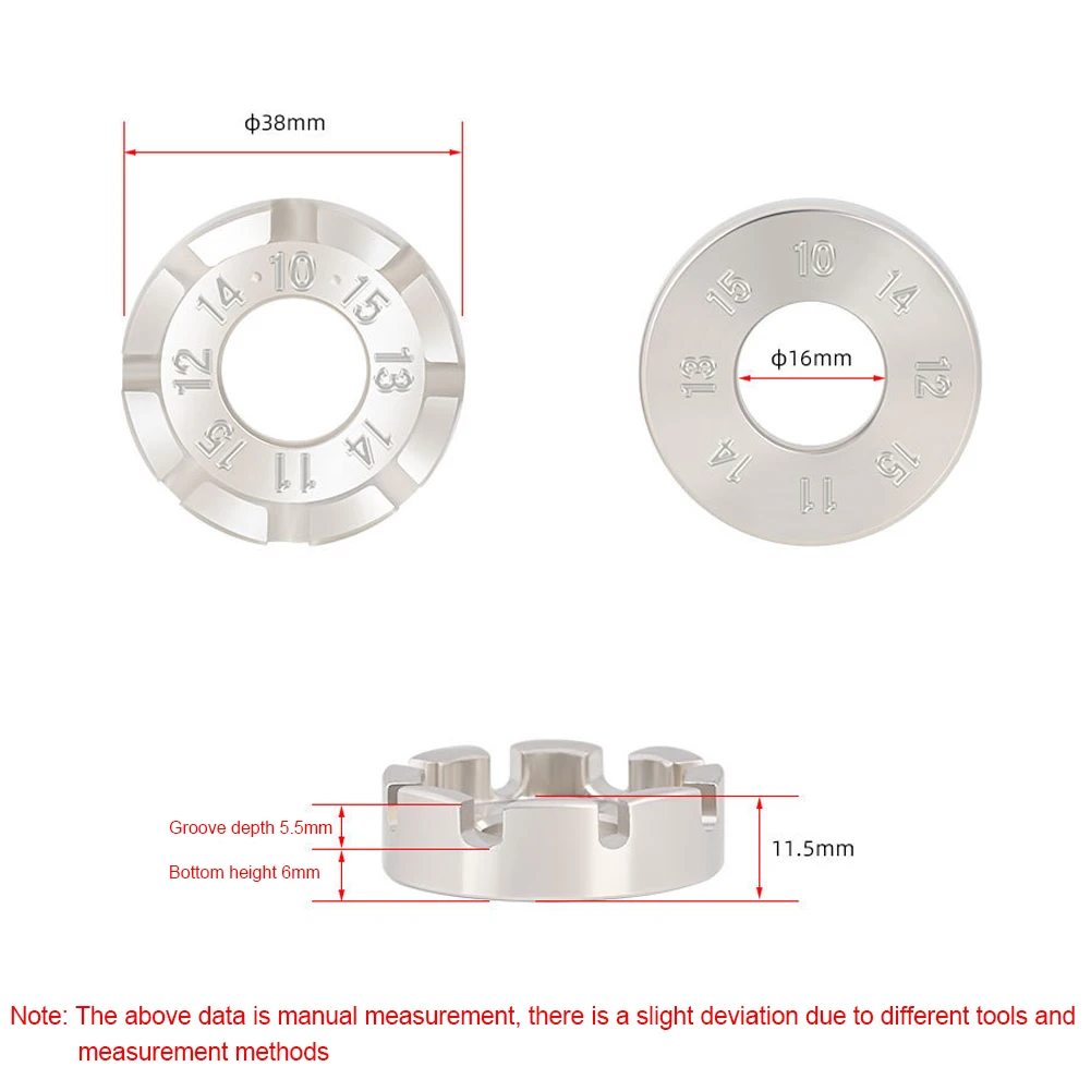 

Bicycle Spoke Wrench Mountain Bike Road Knitting Ring Adjustment Tool 8-Port Wire Wrench Steel Ring Repair and Correction