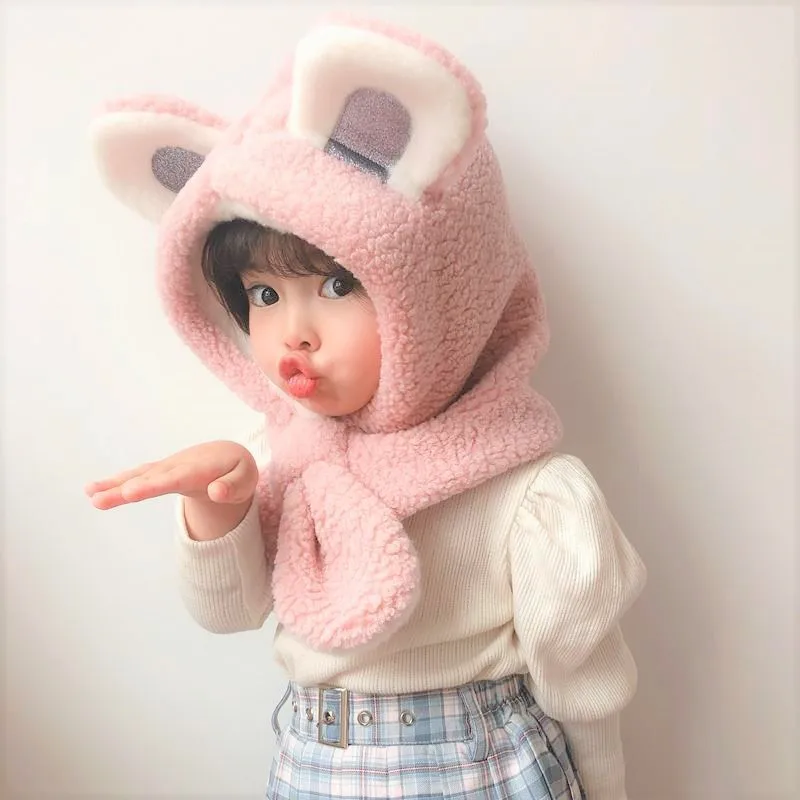 

2020 Kids Winter Rabbit Ear Wool Hats Baby Girls Boys Warm Beanies Hat Bonnet