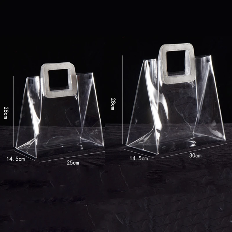 Прозрачная Сумка-тоут ПВХ пластиковая ручная сумка желе с ручной подарочной