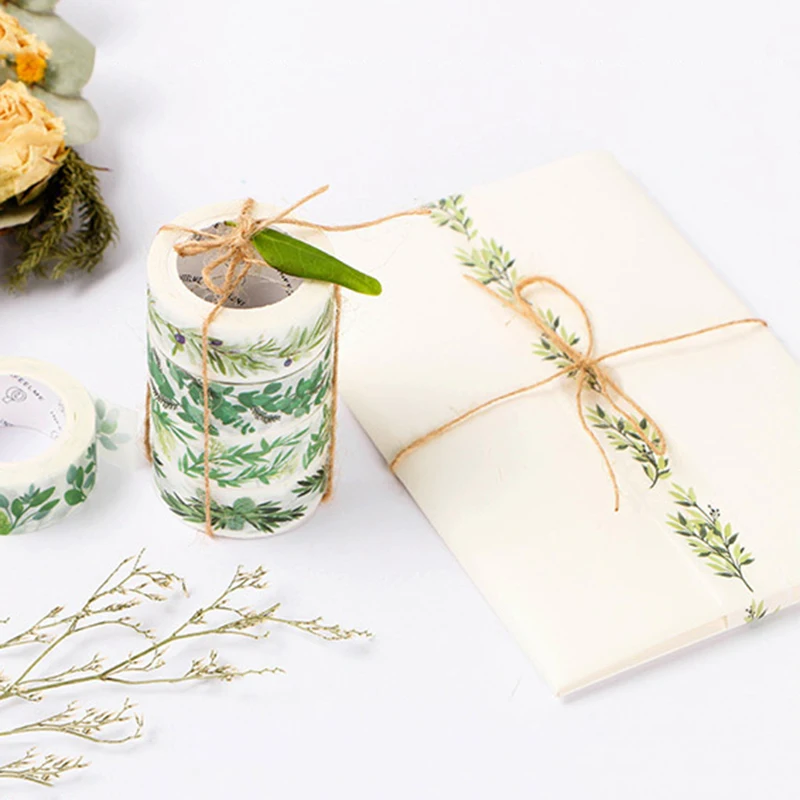 Лента для маскировки цветов растений 15 мм * 7 м милая Васи Скрапбукинг японская