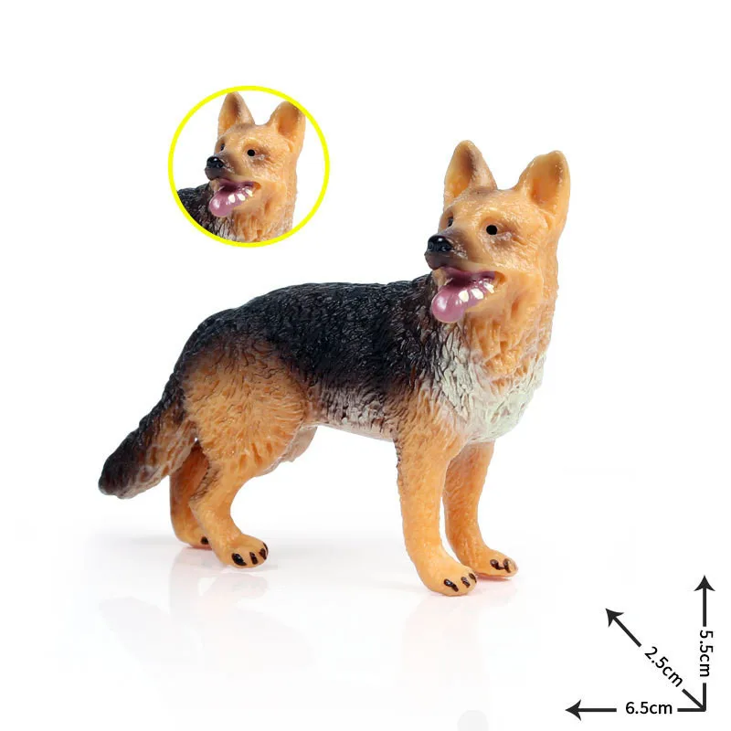 

2.6" Simulation Ferocious Small German wolf Dog Kids Toys Holiday Gift Ornaments PVC Action Figure Collectible Toy 6.5 CM J42