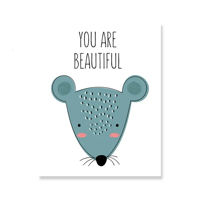 

Cartoon Animals Wall Art Canvas Painting Nordic Poster Kids Room Cuadros Wall Pictures For Living Room Picture Quadro Unframed