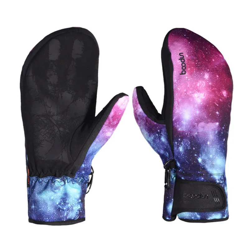 Зимние лыжные перчатки водонепроницаемые флисовые сохраняющие тепло полностью