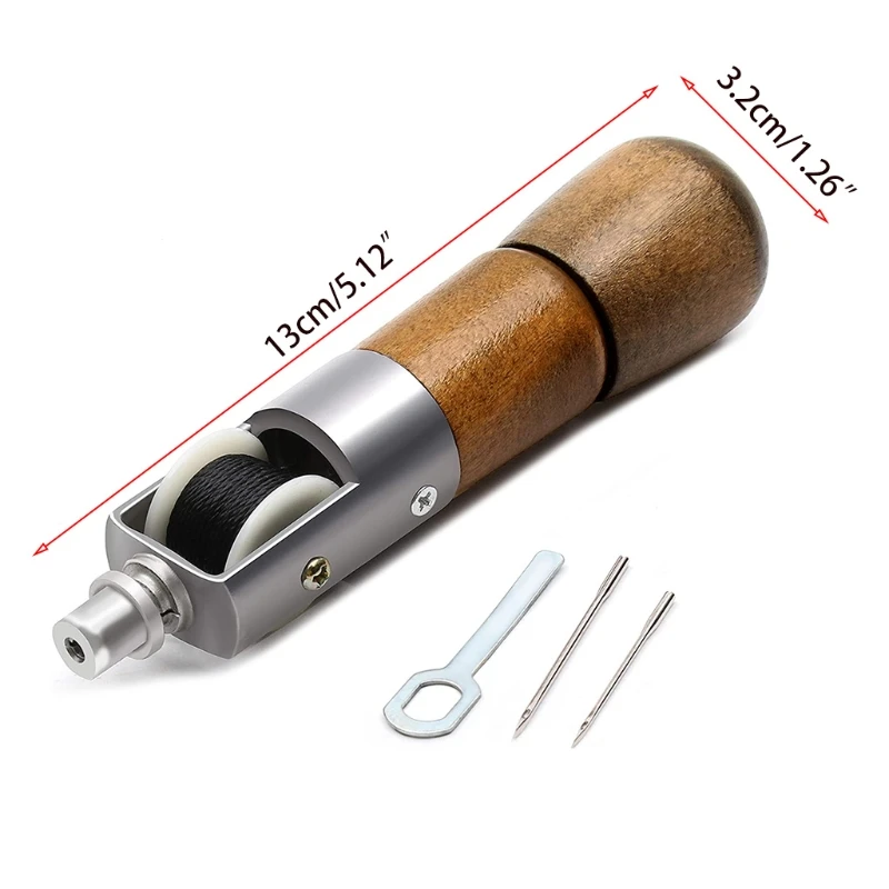 

35ED Diy Handmade Leather Tool Leather Hand-stitching Tool Lock Stitching Sewing Awl Leather Hand Stitcher Thread Needles Kit