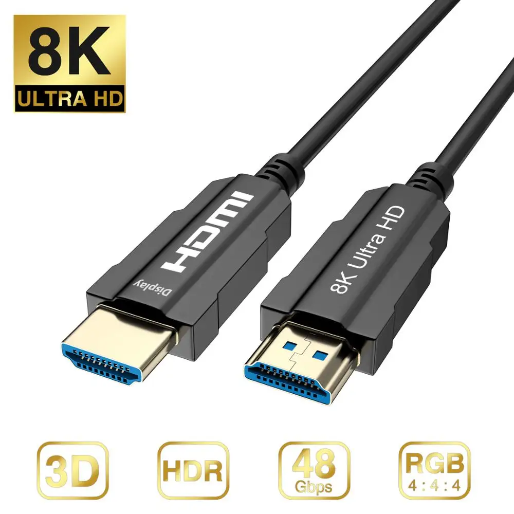 Optical Fiber HDMI 2.1 Cable Ultra-HD (UHD) 8K 120Hz 48Gbs with Audio Video Cord HDR 4:4:4 Lossless amplifier | Электроника