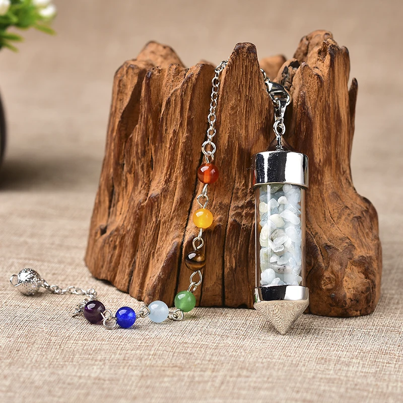 Маятник из натурального камня Wicca Dowsing подвеска Рэйки колеса жизни драгоценные