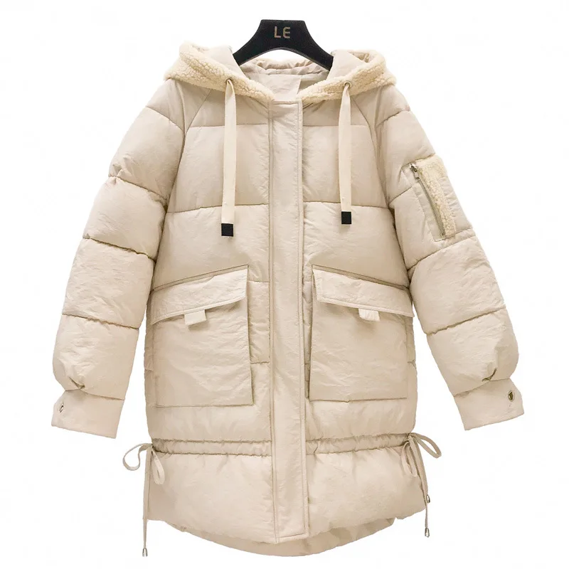 Новое поступление модная Длинная женская зимняя куртка с хлопковой подкладкой
