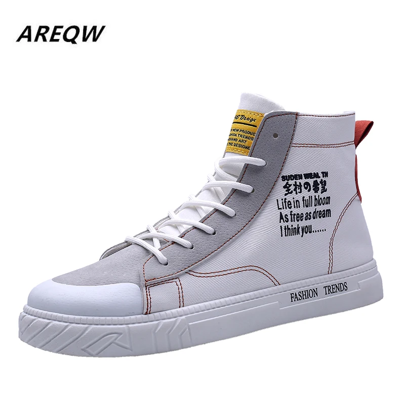 2019 Men's Fashion Hot Canvas Shoes High To Help Breathable Comfortable Rubber Non-slip Wear-resistant Sneakers | Обувь