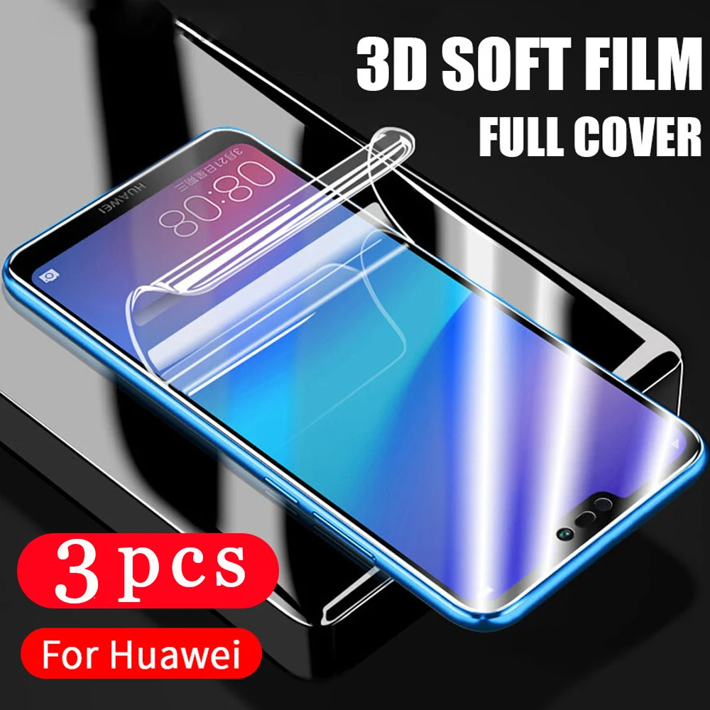 3 шт. 9D мягкая Гидрогелевая пленка с полным покрытием для huawei y9 2018 y9s prime 2019