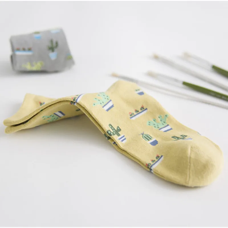 Носки для девочек С КАКТУСОМ теплые зимние хлопковые нескользящие эластичные