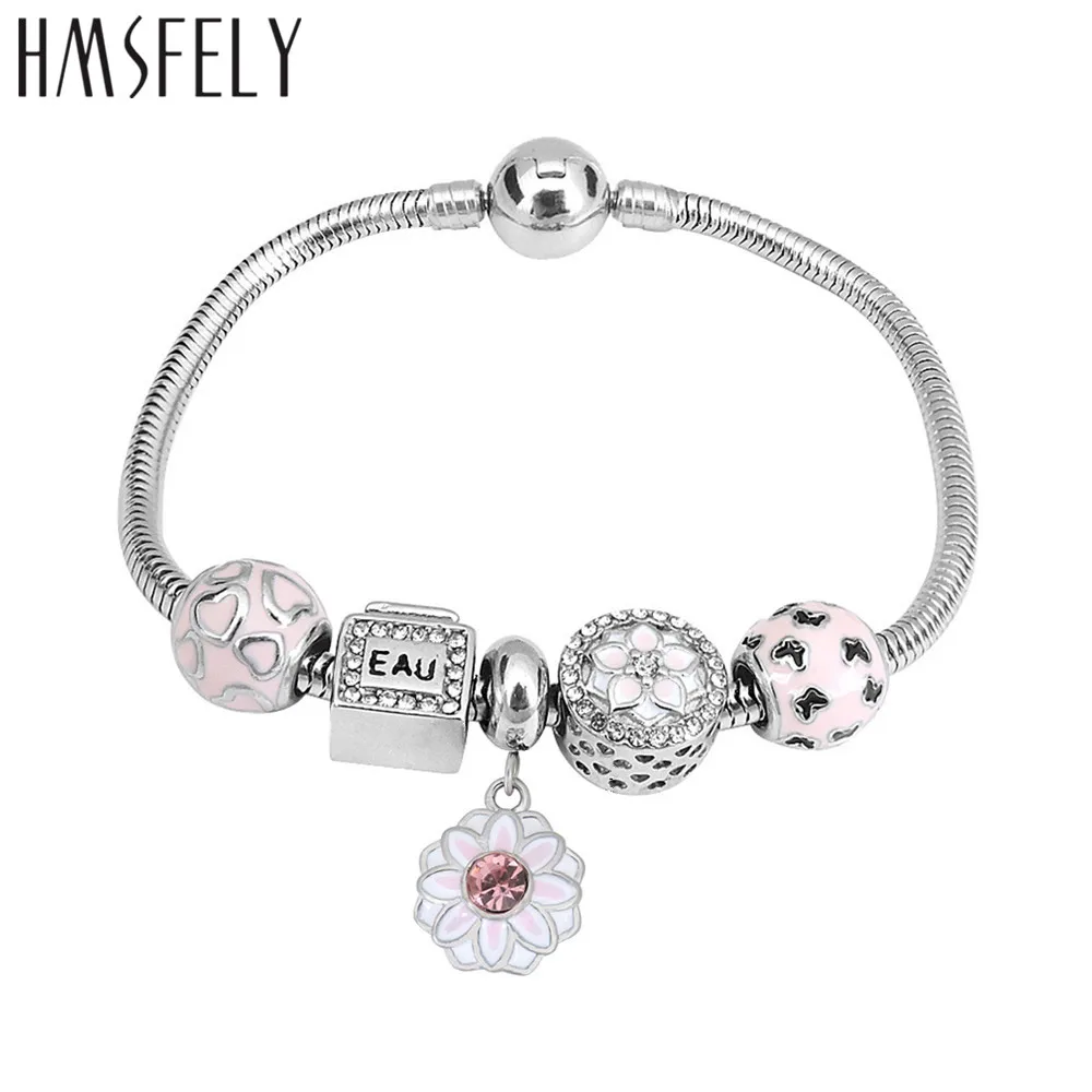 HMSFELY 316L Подвеска из нержавеющей стали кристалл Маргаритка цветок кулон для DIY