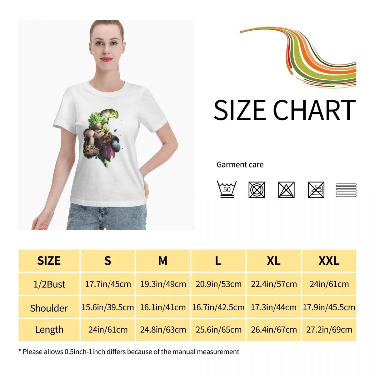 

Anime Fans Majin Broly WW womans tshirt Soft and comfortable Short sleeveRound neck T-shirt