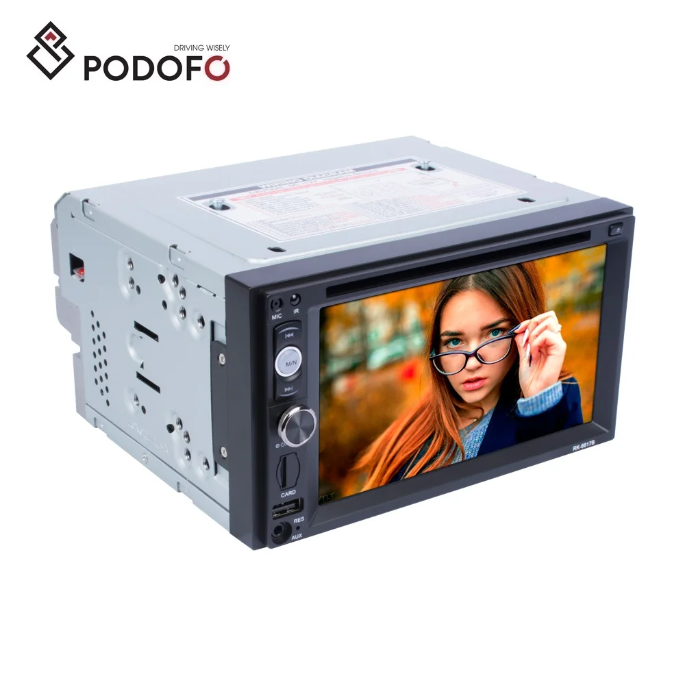 

Podofo 2 Din Car DVD Stereo Radio 6.2'' High-definition Touch Screen Bluetooth Mirror Link FM Radio Receiver Support Rear View