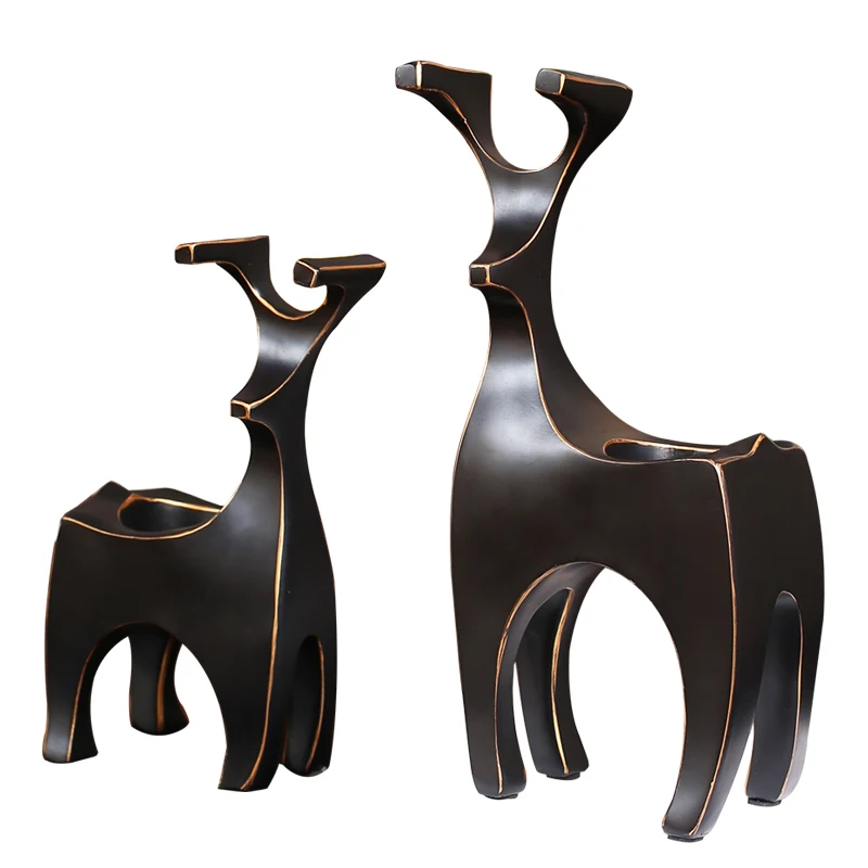 

Europe Creative Couple Deer Candle Holders Tabletop Handicraft Animals with Phnom Penh Decor Candelabra Home Decor Candlestick