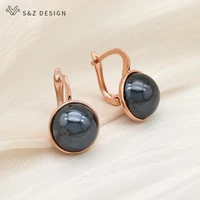 sz design new simple elegant large round simulated pearl dangle earrings for women girl wedding 585 rose gold classic jewelry