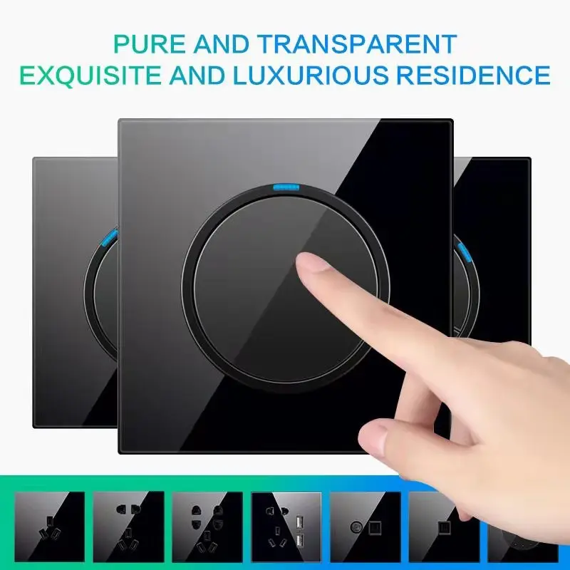 GXFG 86 Тип 1 2 3 4 банда 2way панель из алюминиевого сплава переключатель разъем