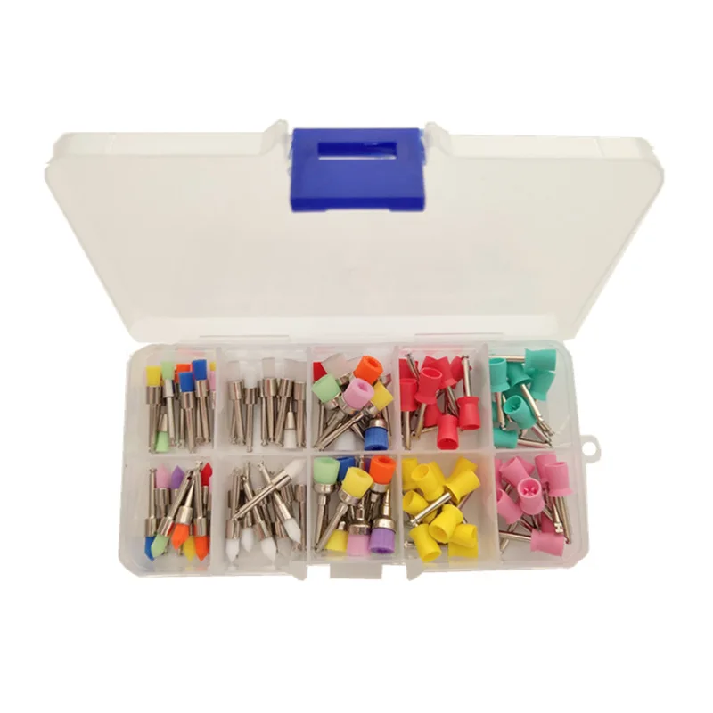 

100pcs Dental Nylon Polishing Brushes Bowl Shape Dental Prophy Brush Prophylaxis Brush For Contra-Angle Handpiece