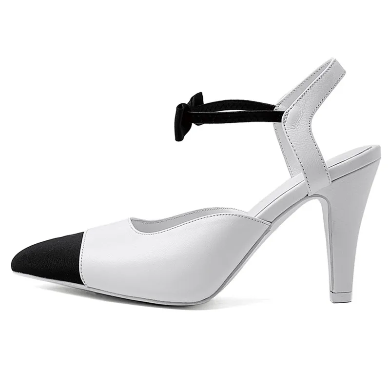 

Prova Perfetto New trend High heel Sandals sexy butterfly-knot Pointed toe Woman shoes Fashion Genuine Leather Woman shoes
