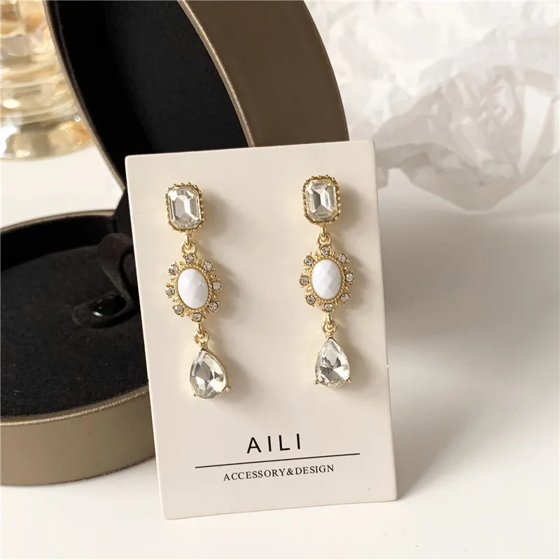 

KAILONADDY Simple Cubic Zircon Water Clip on Earrings Women New Crystal Statement Earrings Clip on Hoop Earrings Earings