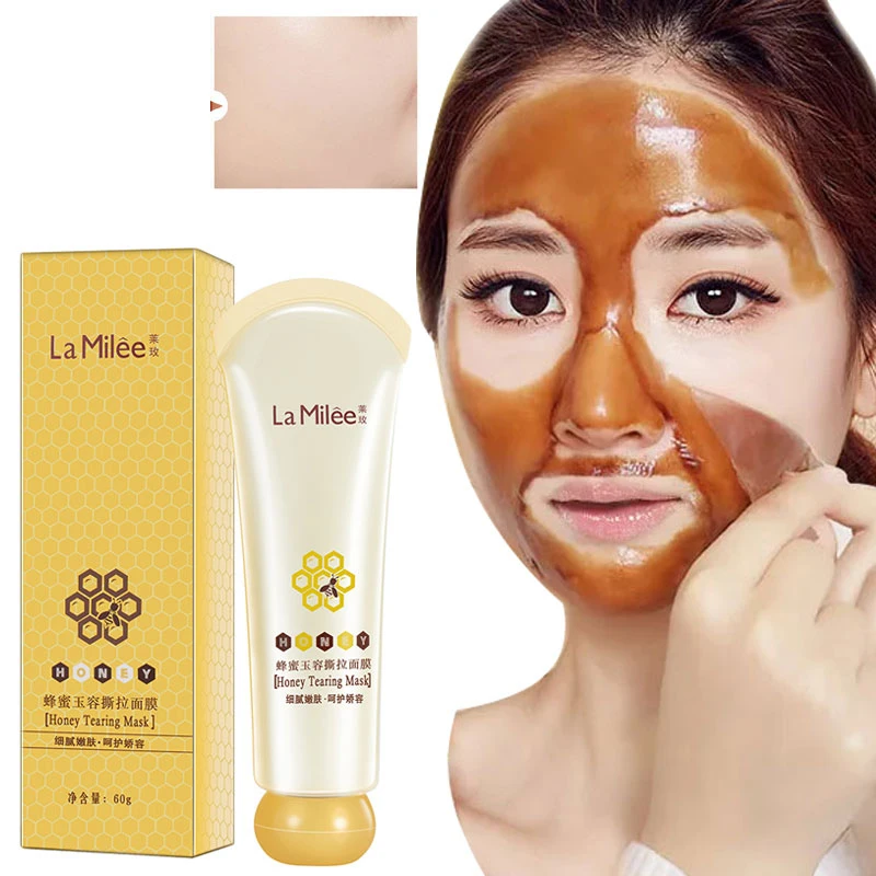 

60g 1pcs Honey Tearing Mask Cleans Pores Controls Oil Removes Blackheads Whitens Brightens Smoothes Medicinal Rhubarb Skin Care