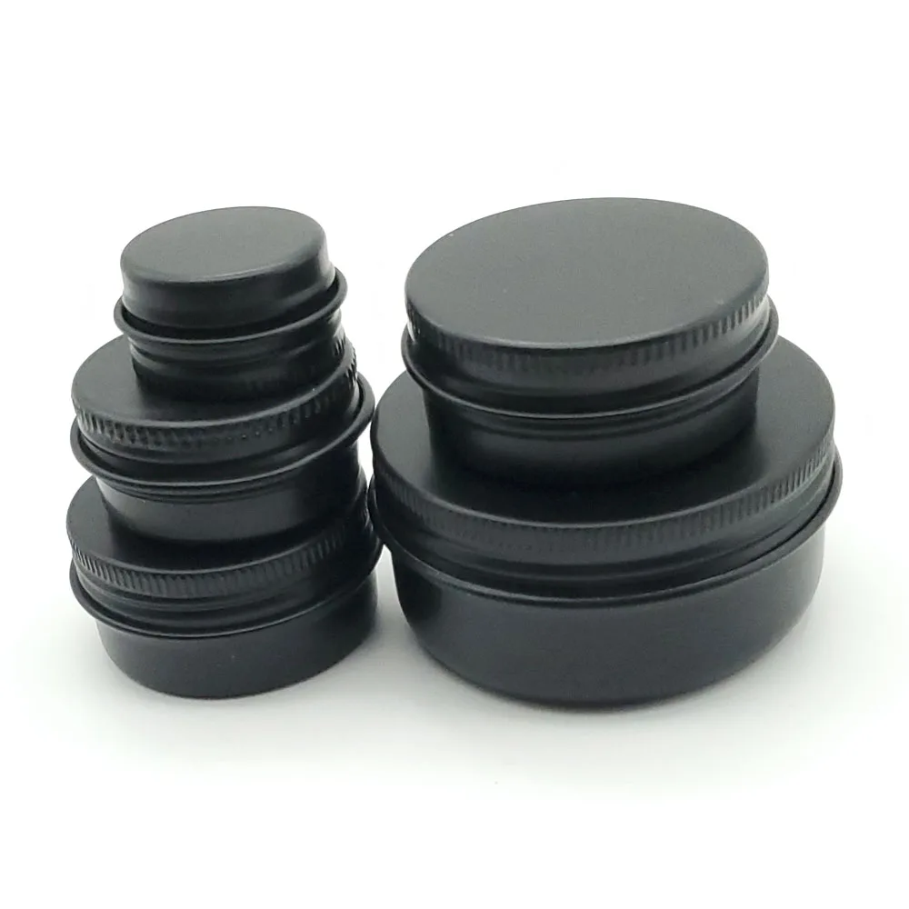 10Pcs 5g 10g 15g 20g 50g Empty Black Aluminum Tins Cans Screw Top Round Candle Spice with Lid Containers | Красота и здоровье