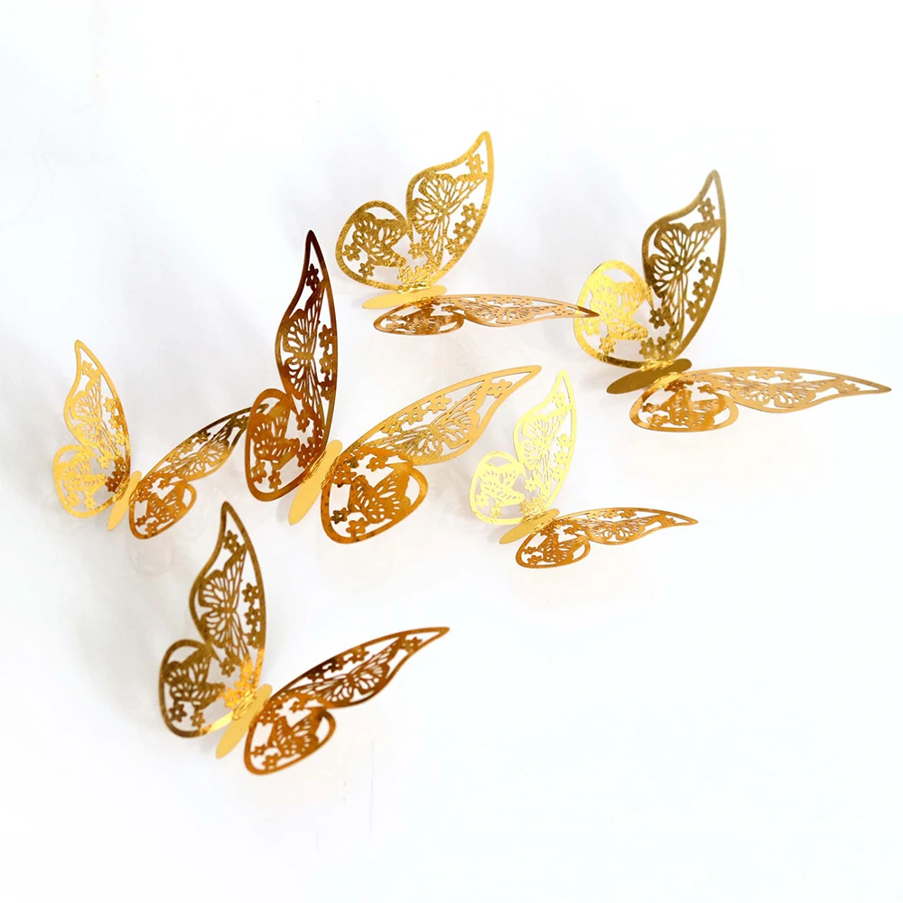 4D полые двухсторонние бабочки наклейки на стену ТВ/диван фон потолок Фреска