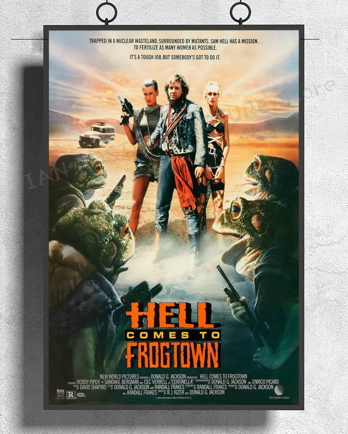 NJ716 HELL COMES TO FROGTOWN фильм научная фантастика Rowdy Roddy Piper настенная наклейка шелковый