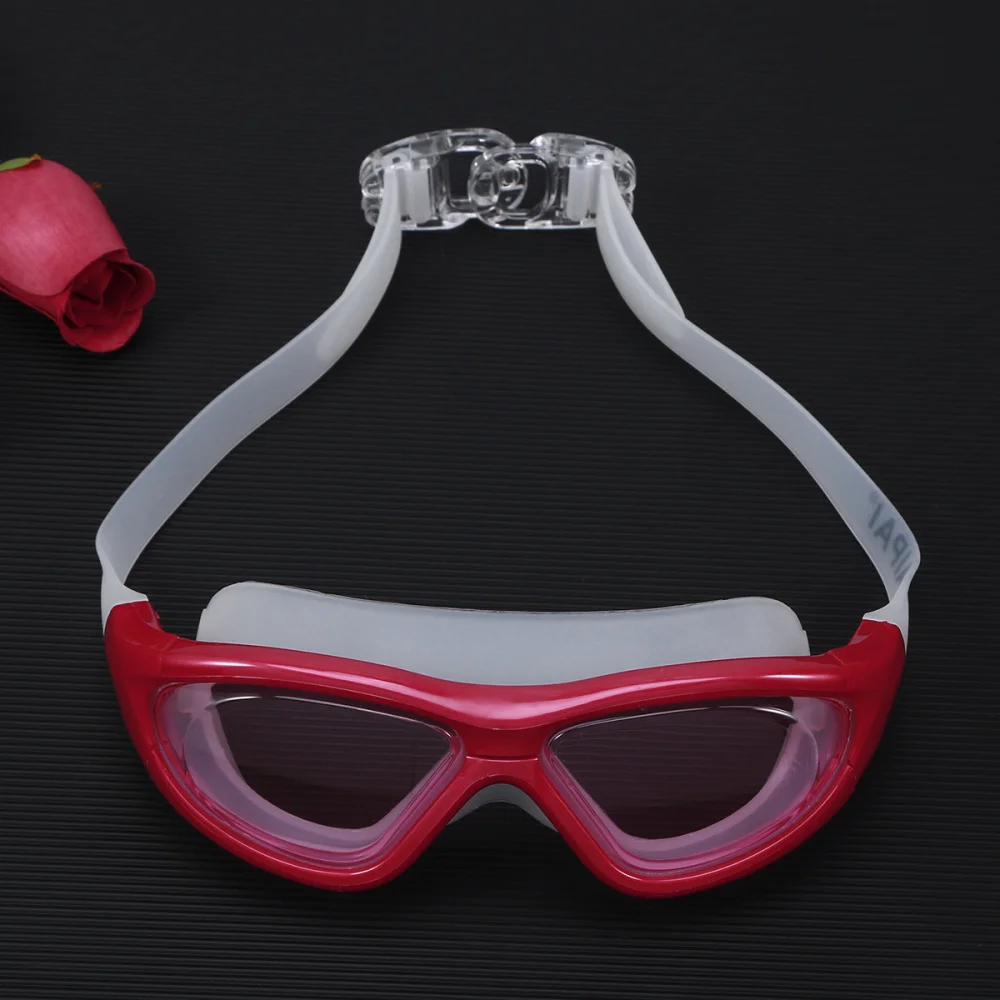

Unisex Swimming Goggles Waterproof Anti-fog Leak Clear UV Protective Plain Plating Silicone Strap Swimming Glasses (Blac