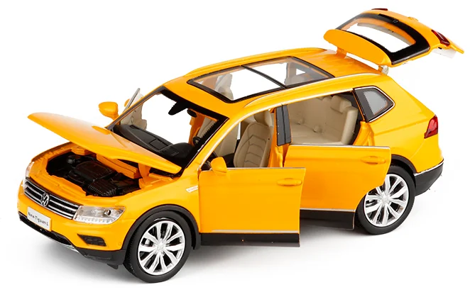 Игрушки для автомобиля из 1:32 сплава, имитация Tiguan L, модель автомобиля, открытая дверь, музыкальная вспышка, детские игрушки