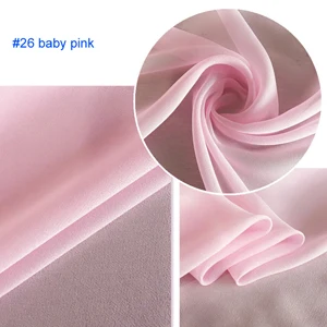 26 baby pink 100 см* 114 см гладкий шелк материал Жоржет прозрачные ткани платье Шарфы материал шелк шифон - Цвет: 26 baby pink