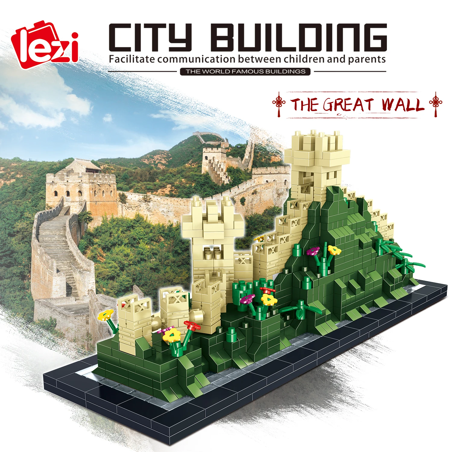 

Great Wall of China Architecture Building Set Model Kit STEAM Construction Toy Gift for Kids and Adults (1202 PCS)
