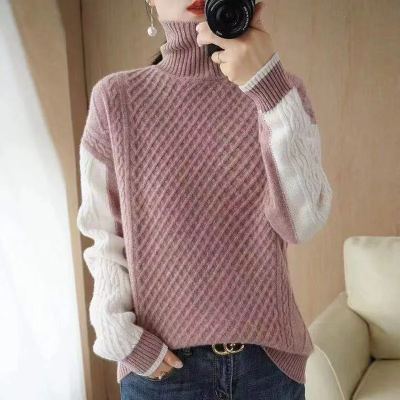

Turtle Neck Warm Knitted Women Pullovers Sweaters Fashion Winter Long Sleeve Female Pull Jumpers New Arrival Tops Femme