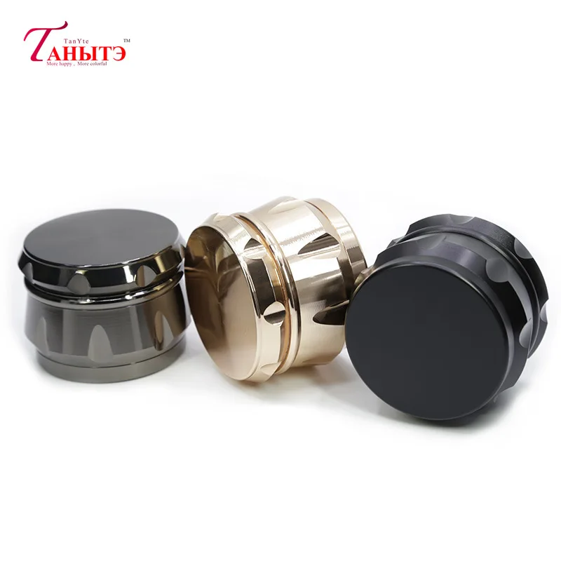 

4 Layers Manual Herbal Grinder Zinc Alloy Diamond Shape Mills Chamfer Side Concave 63mm Super Tobacco Shredder Weed Accessories