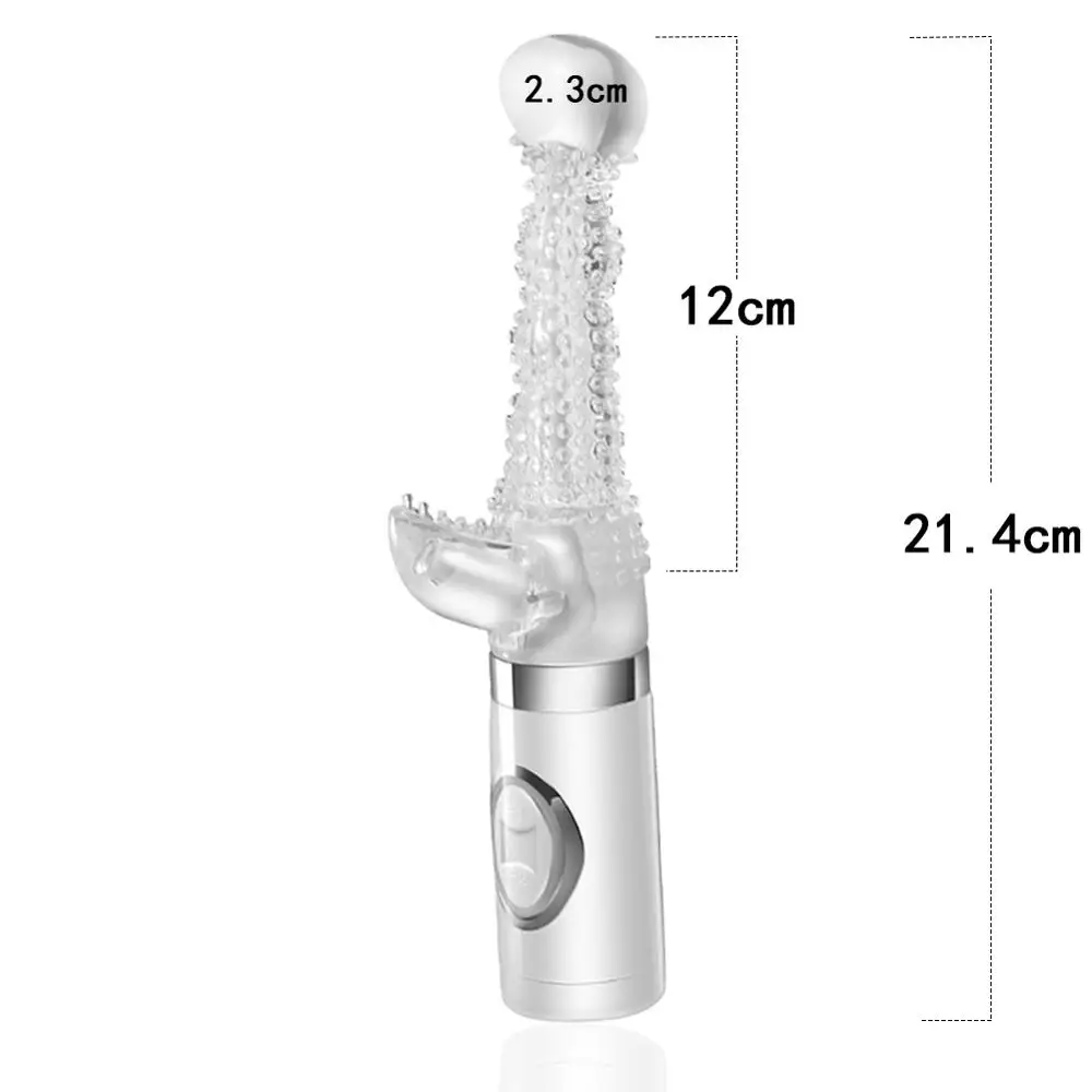 Прозрачный кролик Вращающийся вибратор Телескопический Желе Зерна G место