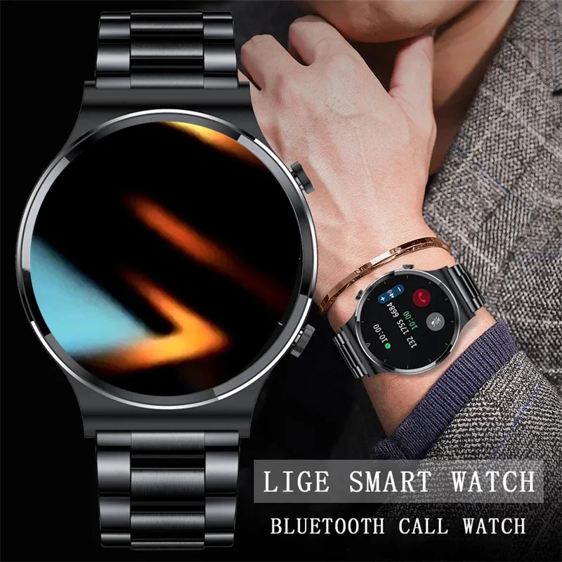 LIGE New Bluetooth Call watch Smart watch Men And Women Full touch Fitness tracker Blood pressure Smart Clock Men smart watch