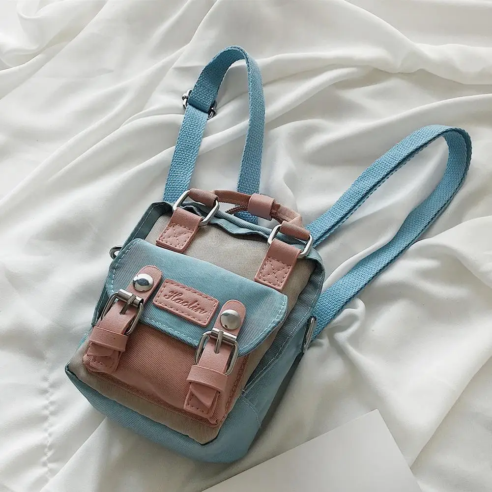 

Multifunction Fashion Casual Solid Hasp Backpack Women Mini Handbags Canvas Crossbody Knapsack Multi-purpose Backpack