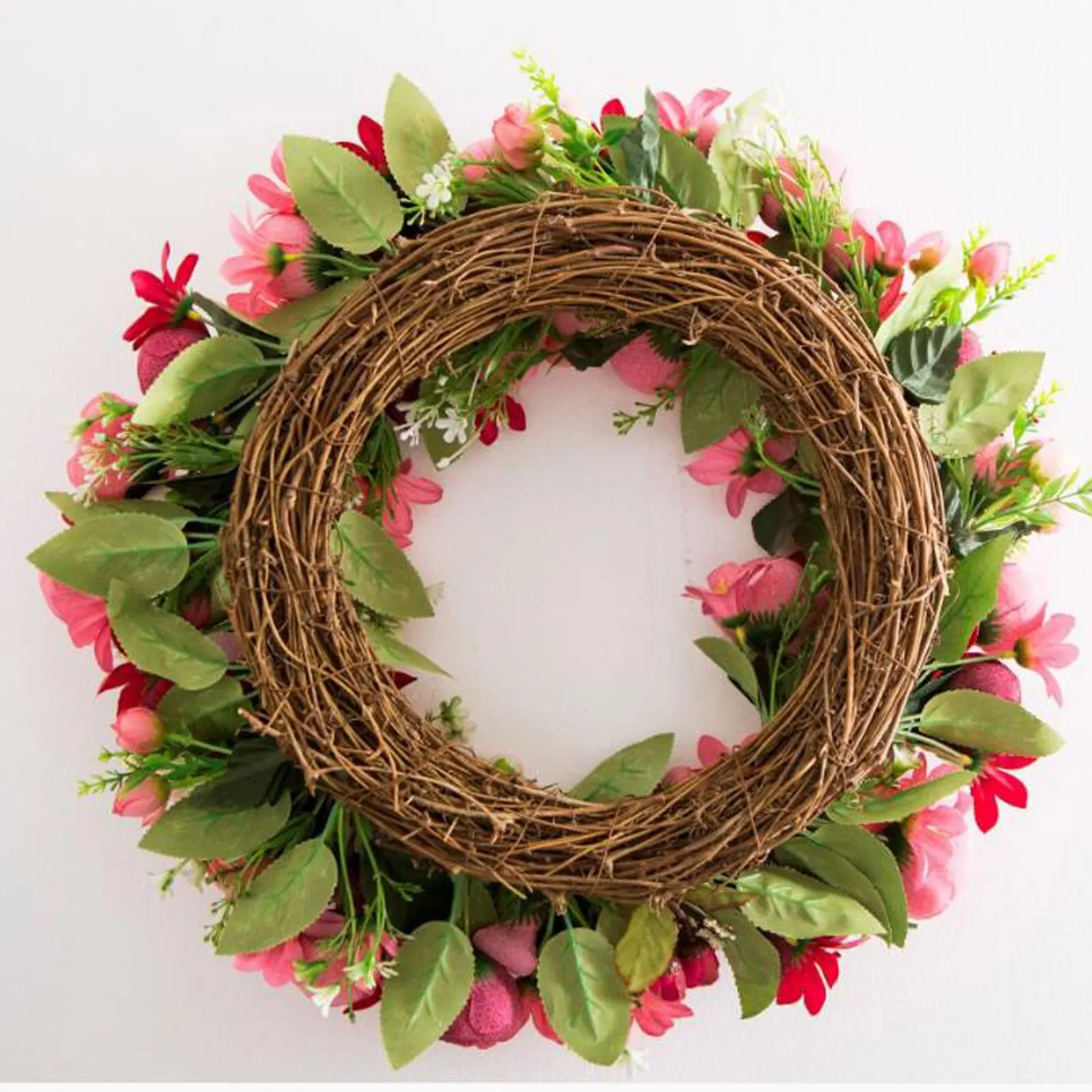 

55cm Door Wreath Large Garland Artificial Peony Flower Wreath Wall Hanging Front Door Wreaths Home Decoration Farmhouse Decor