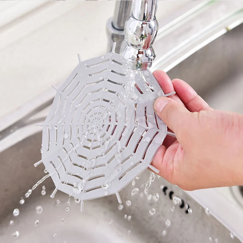 1PCS Spider Web Bathroom Sink Filter Strainer Anti-blocking Floor Drain Cover Kitchen Outfall Stopper Hair Catcher For Halloween |
