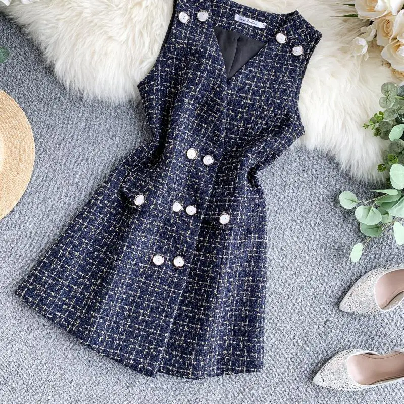 2019 Новое модное женское платье без рукавов с v-образным вырезом | Женская одежда