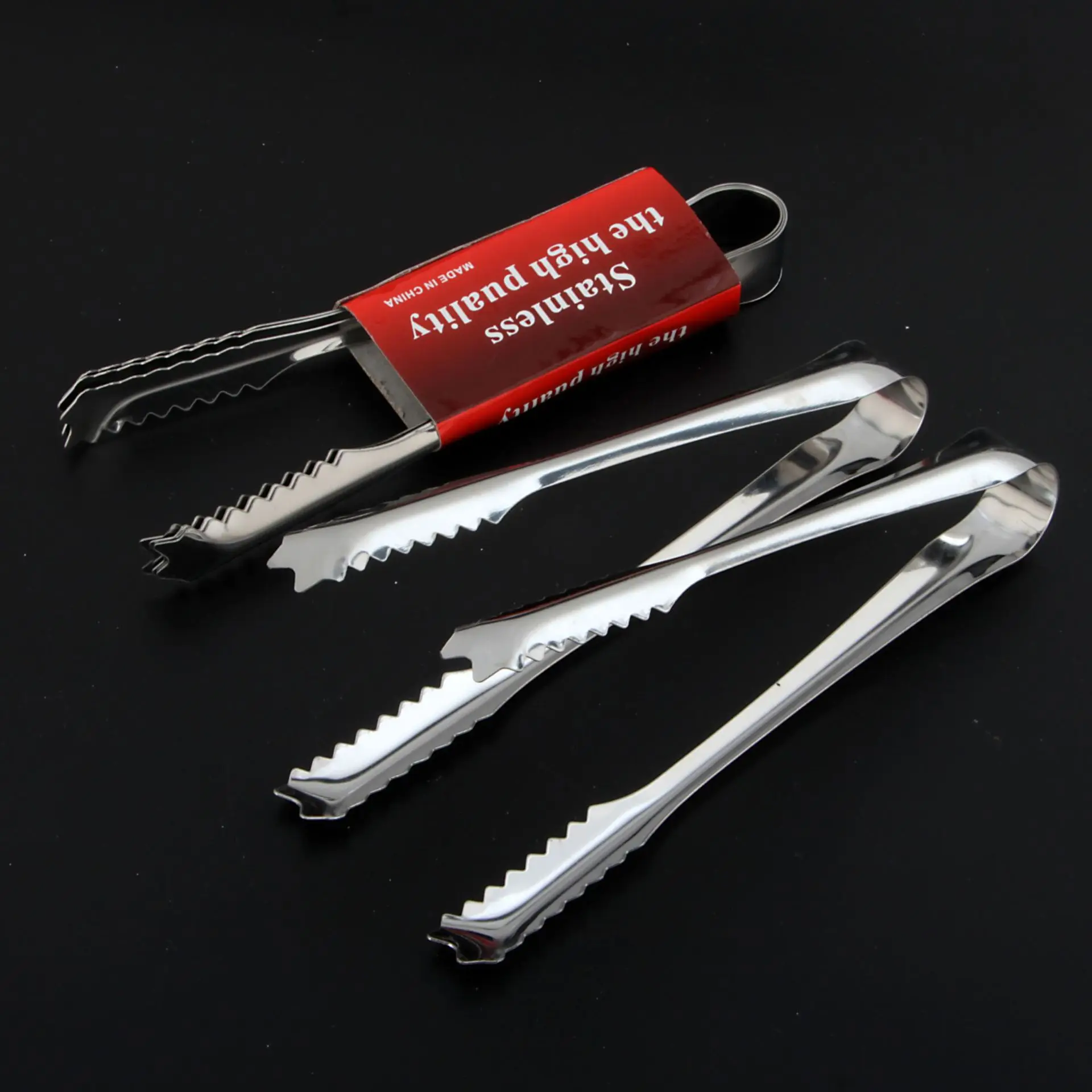 

1Pcs Kitchen Tool Stainless Steel Tongs For Barbecue Party Bar BBQ Clip Bread Food Ice Clamp Ice Tong Cooking Accessories