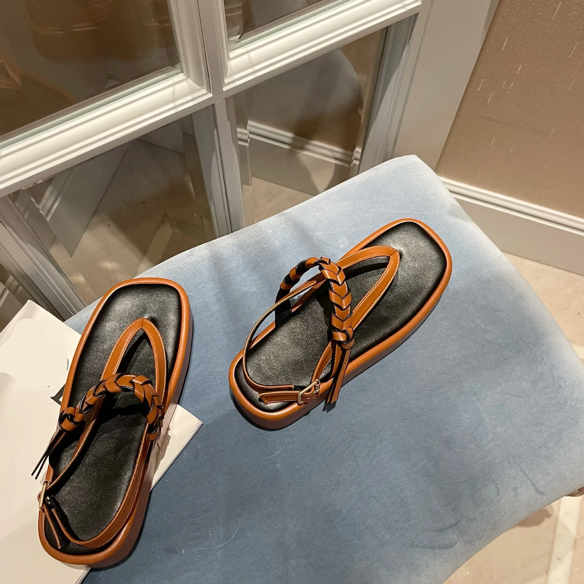 

Beige Heeled Sandals 2021 Summer Comfort Shoes for Women Clogs Wedge Flip Flops Platform Black New High Corrective Girls Thick B
