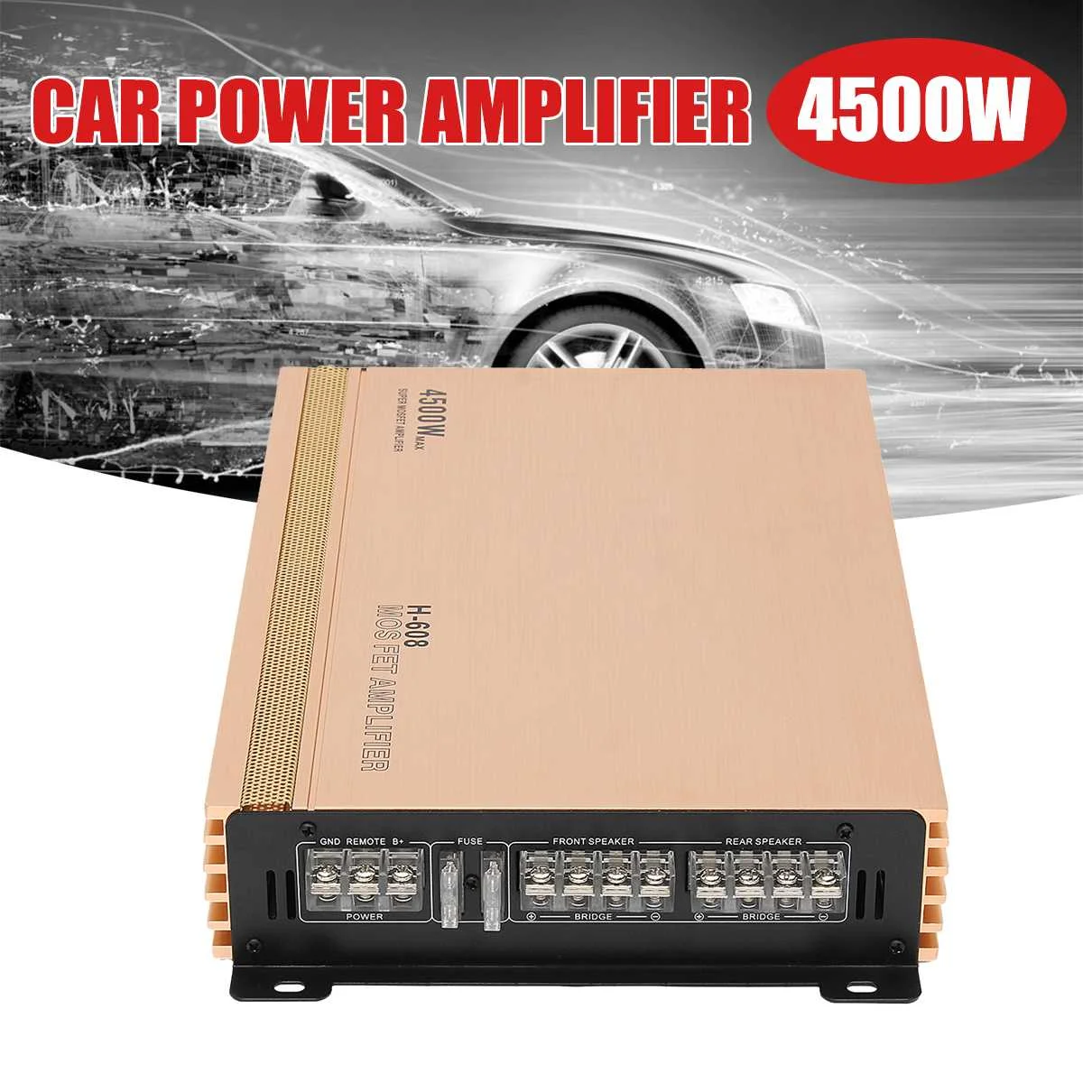 4 канальный 4500W 12V усилитель звука для автомобиля аудио сабвуфер Pioneer с полномочия поставить 360 градусов стерео объемный усилитель Hi-Fi Динамик