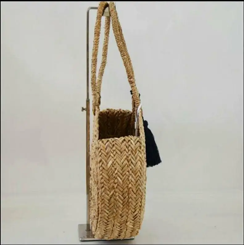 

Women Handbag Summer Beach Tote Circle Bag Handmade Rattan woven Round handbag Vintage Retro Straw Knitted Messenger big Bag