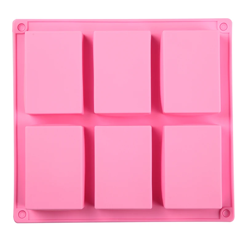 

New 6 Cavity Square Soap Silicone Mold for Making Soaps 3D Diy Handmade Mould Decoration Wax Candle Cake Tray Tools