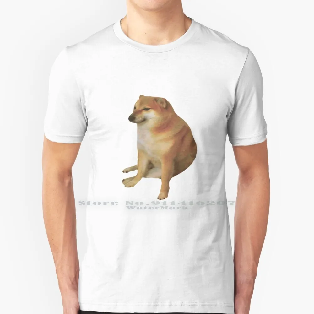 Футболка Cheems из 100% чистого хлопка Doge Dogelore Shiba Inu Doggo Memes Meme Reddit животные домашние |