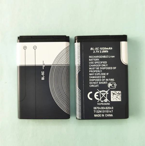 АЗК 2 шт./лот 1020 мАч батарея для Nokia 2610 2600 2300 6230 6630 n70 n71 BL5C BL 5C перезаряжаемые