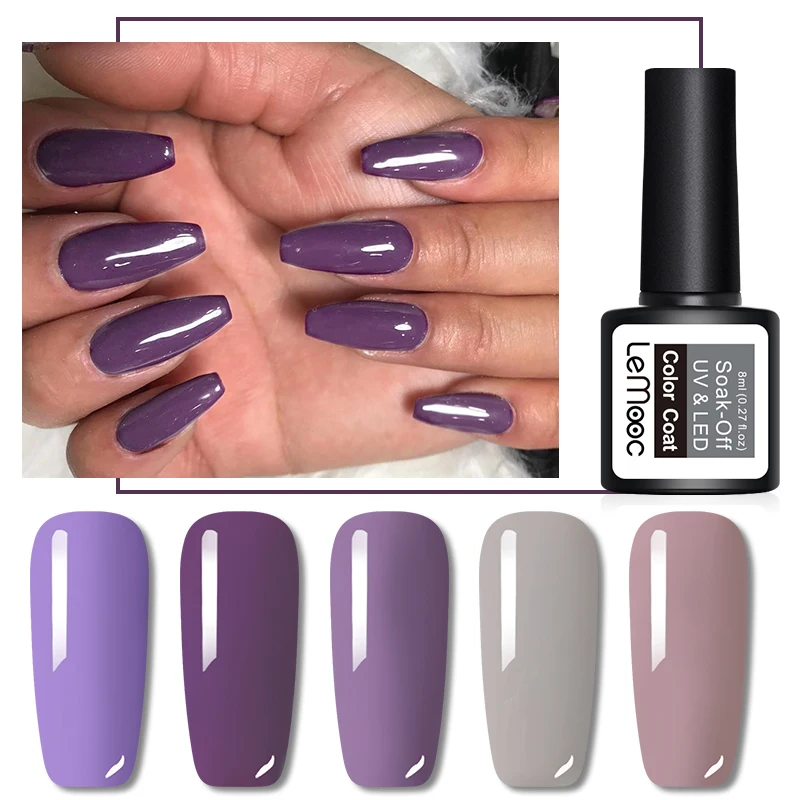 1 флакон 8 мл Гель лак для ногтей Lemooc Весенняя серия смешанные цвета отмачиваемый