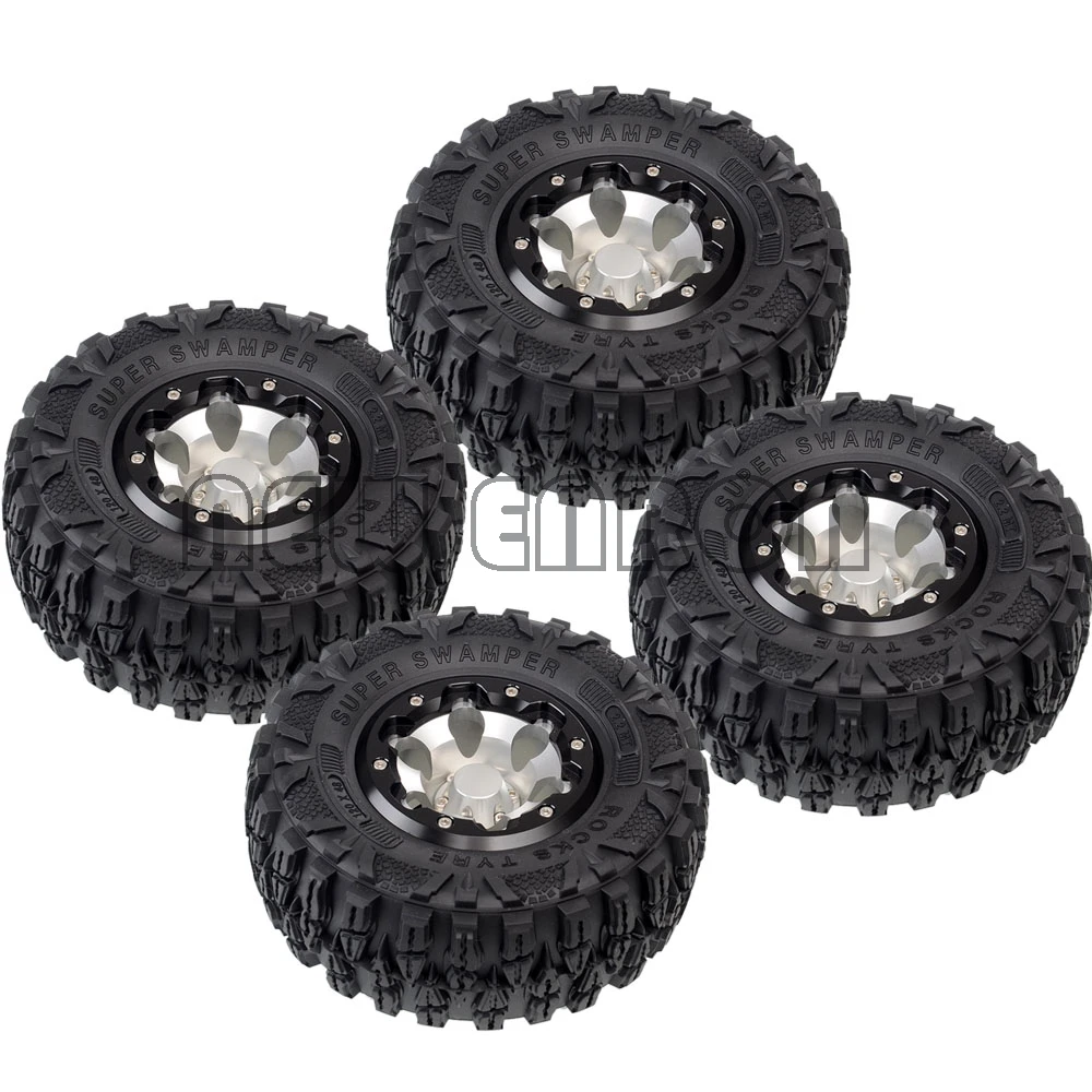 ENRON 4P АЛЮМИНИЕВЫЙ 2," Beadlock колеса диски ступицы супер Swamper Rocks шины 120 мм для 1/10 RC Гусеничный SCX10 II YETI TRX4