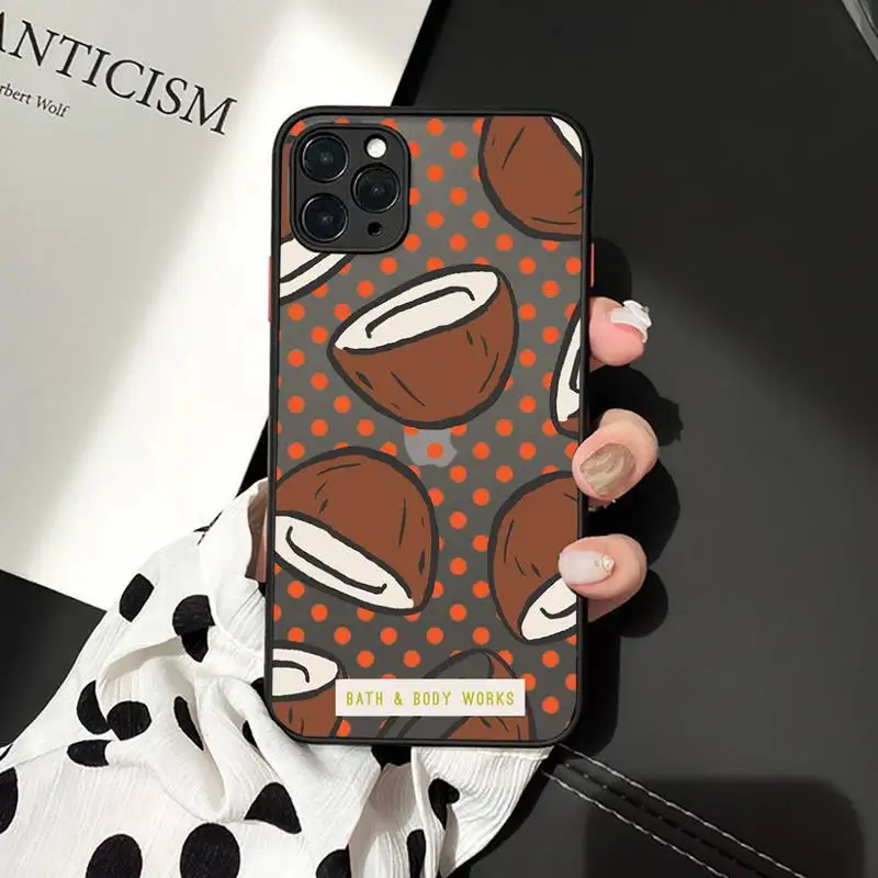 

coconut sunmmer beach fruit food Phone Case matte transparent For iphone 7 8 11 12 plus mini x xs xr pro max cover